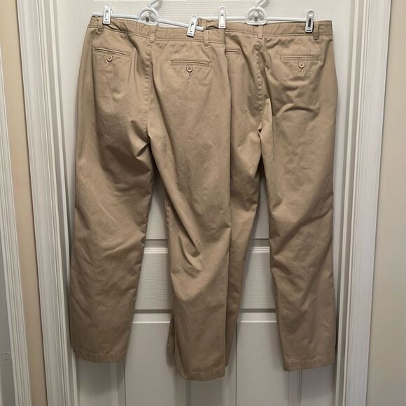 Tommy Hilfiger set of 2 Boys size 20 regular tan adjustable waist dress pants. - Picture 2 of 6